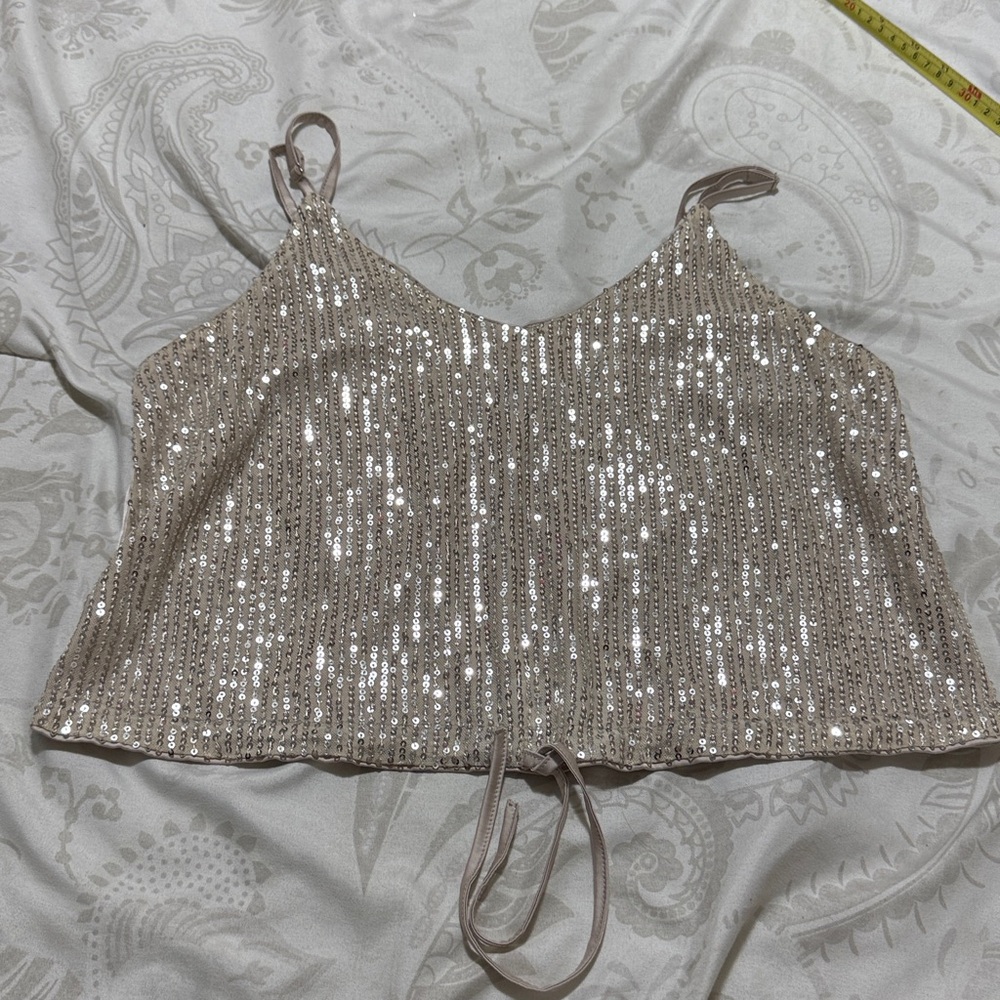 SHEIN Gold Sequin Saree Blouse